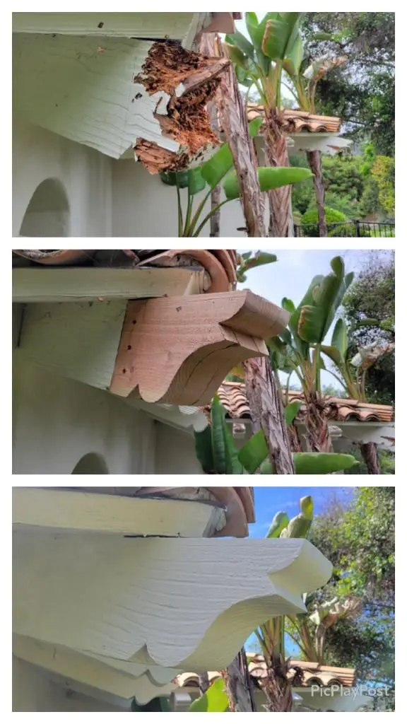 A series of photos showing the different angles of a house.